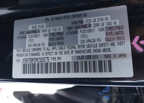 2021 Mazda Cx-5 Sport z USA, uszkodzony, nr VIN JM3KFBBM3M0328075